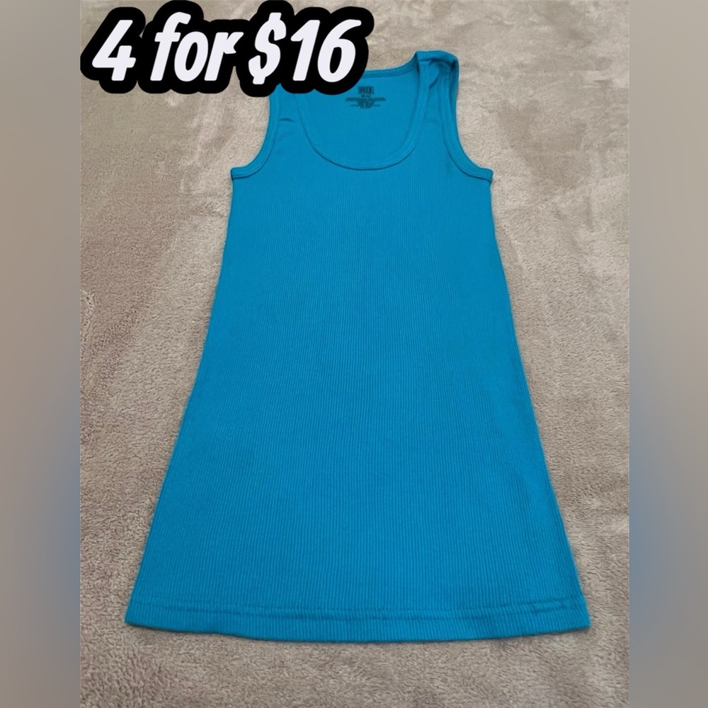 Blue Star Ribbed Tank Top Sz M Like New 4/$16